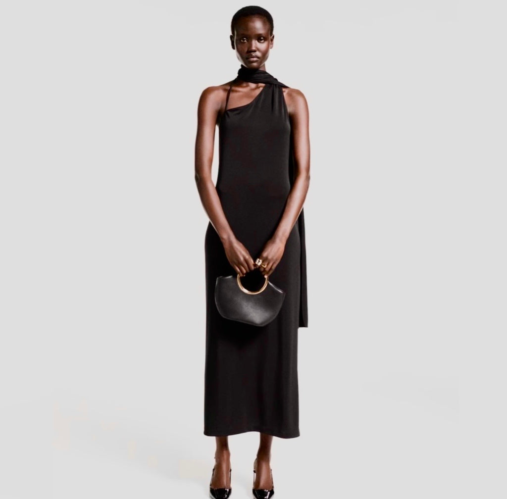Mango Asymmetrical Bow neck Maxi