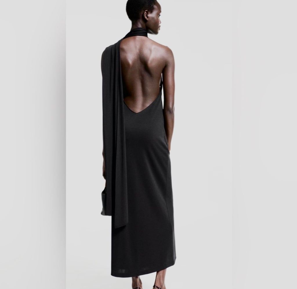 Mango Asymmetrical Bow neck Maxi