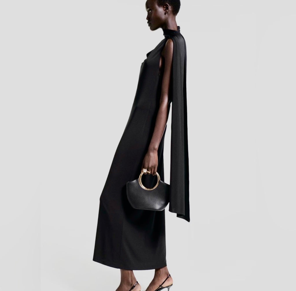 Mango Asymmetrical Bow neck Maxi