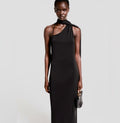 Mango Asymmetrical Bow neck Maxi