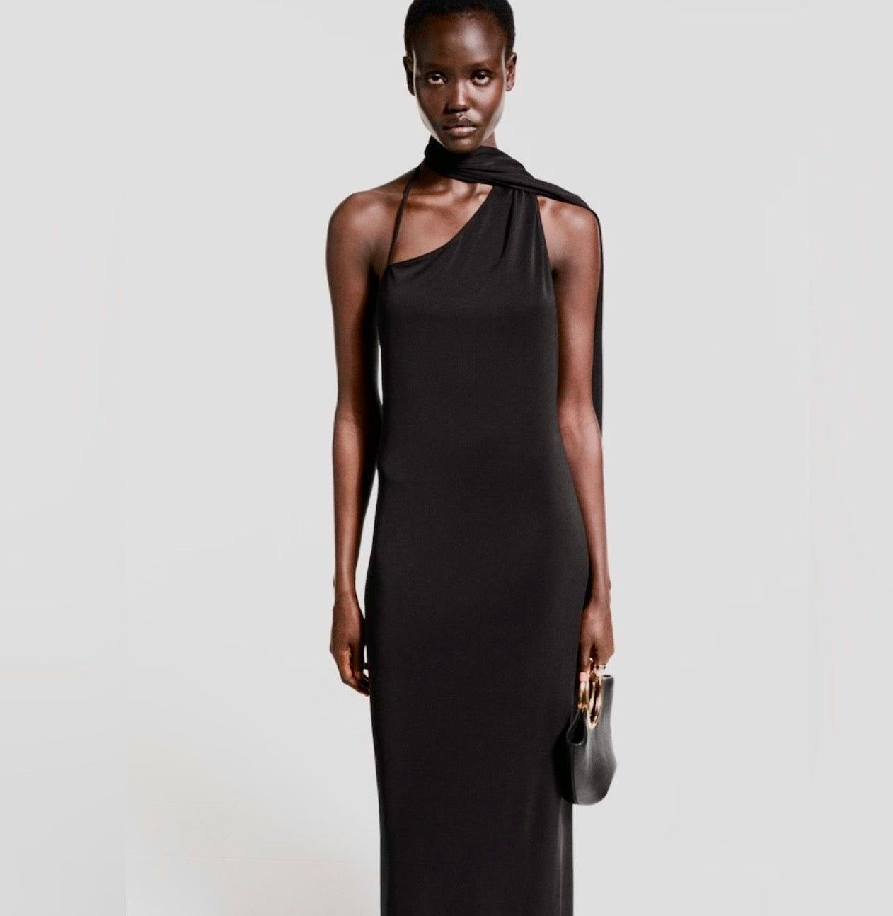Mango Asymmetrical Bow neck Maxi
