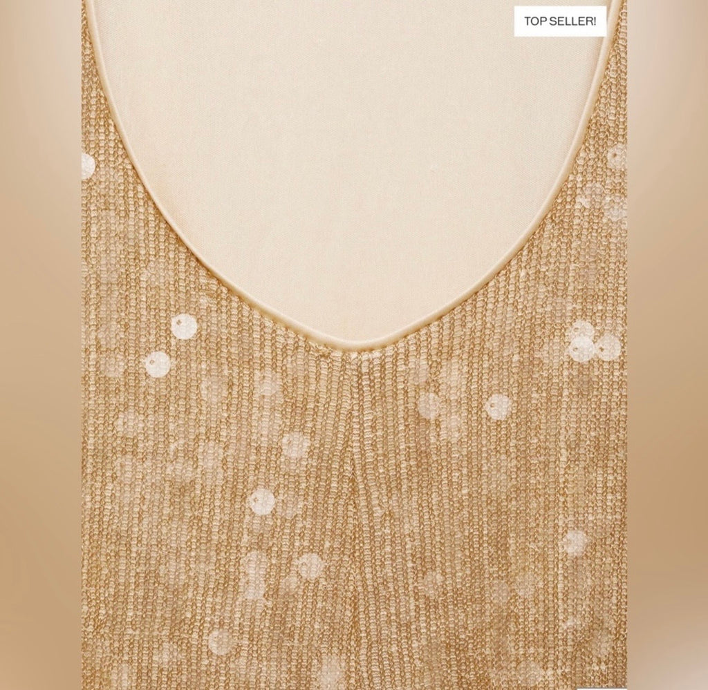 Mango Scoop back sequin Midi