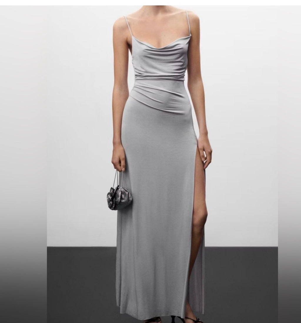 Mango Ruched Draped Maxi