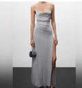 Mango Ruched Draped Maxi