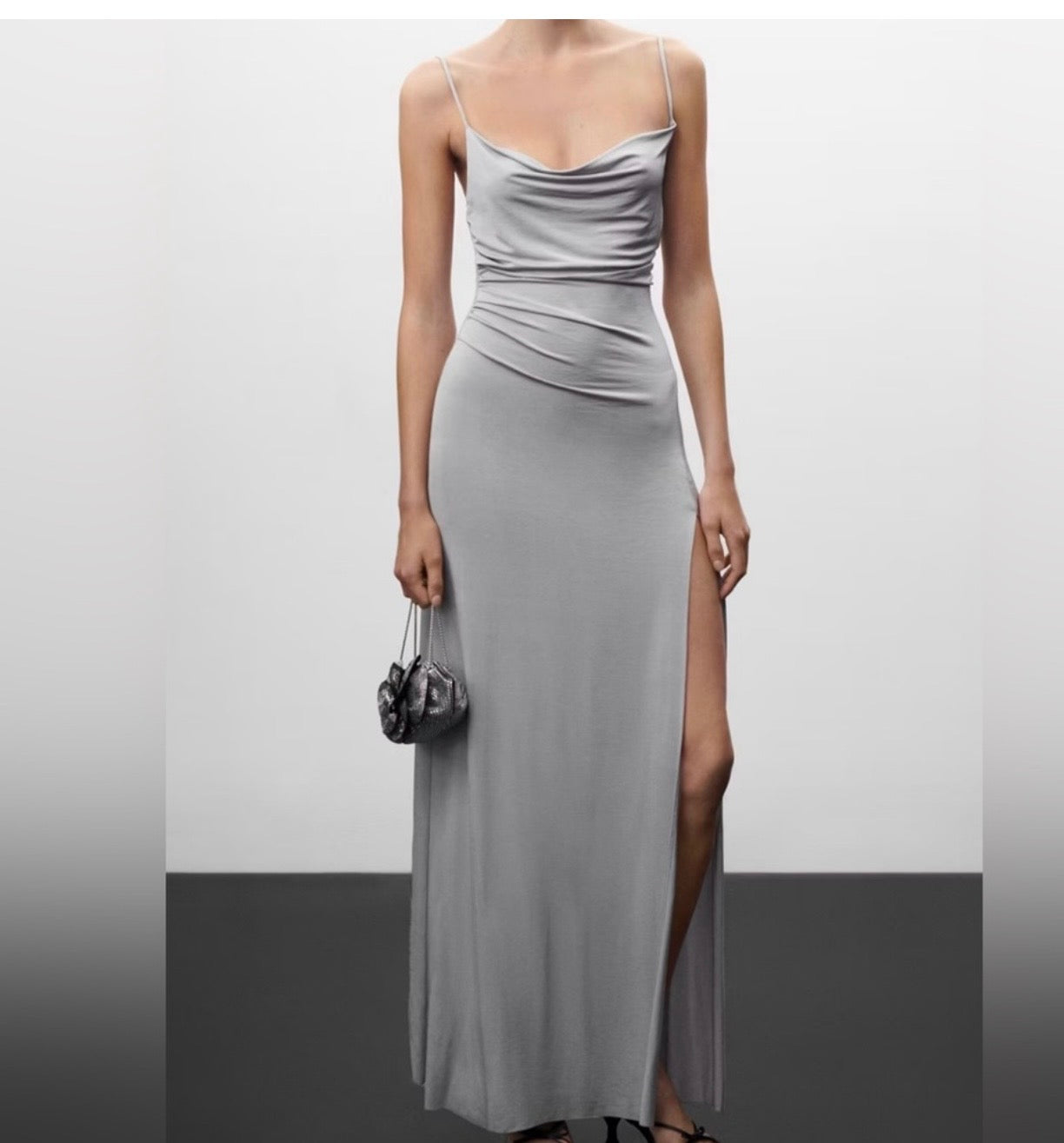 Mango Ruched Draped Maxi
