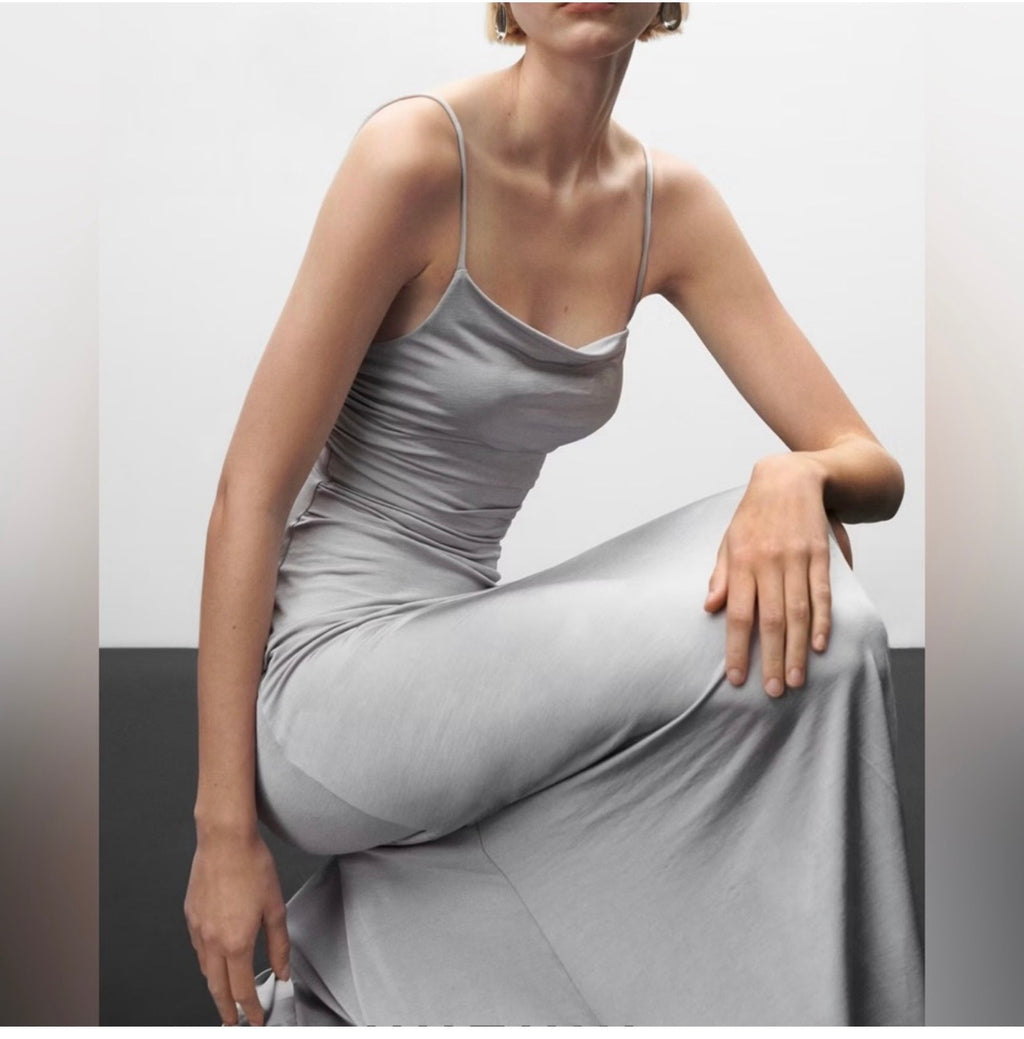 Mango Ruched Draped Maxi