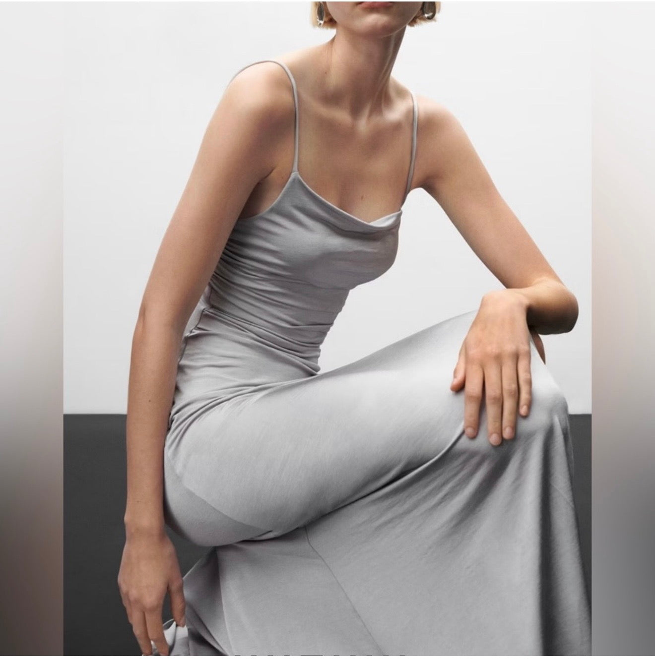Mango Ruched Draped Maxi