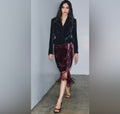 ZW Collection Velvet Floral wraped Skirt