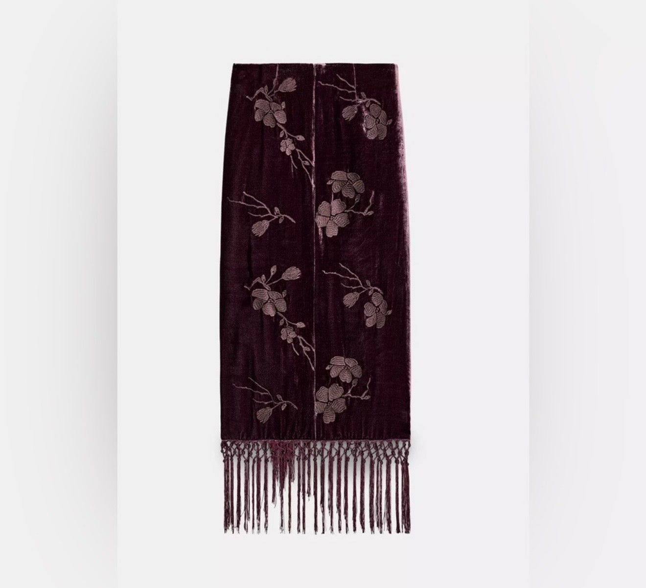 ZW Collection Velvet Floral wraped Skirt