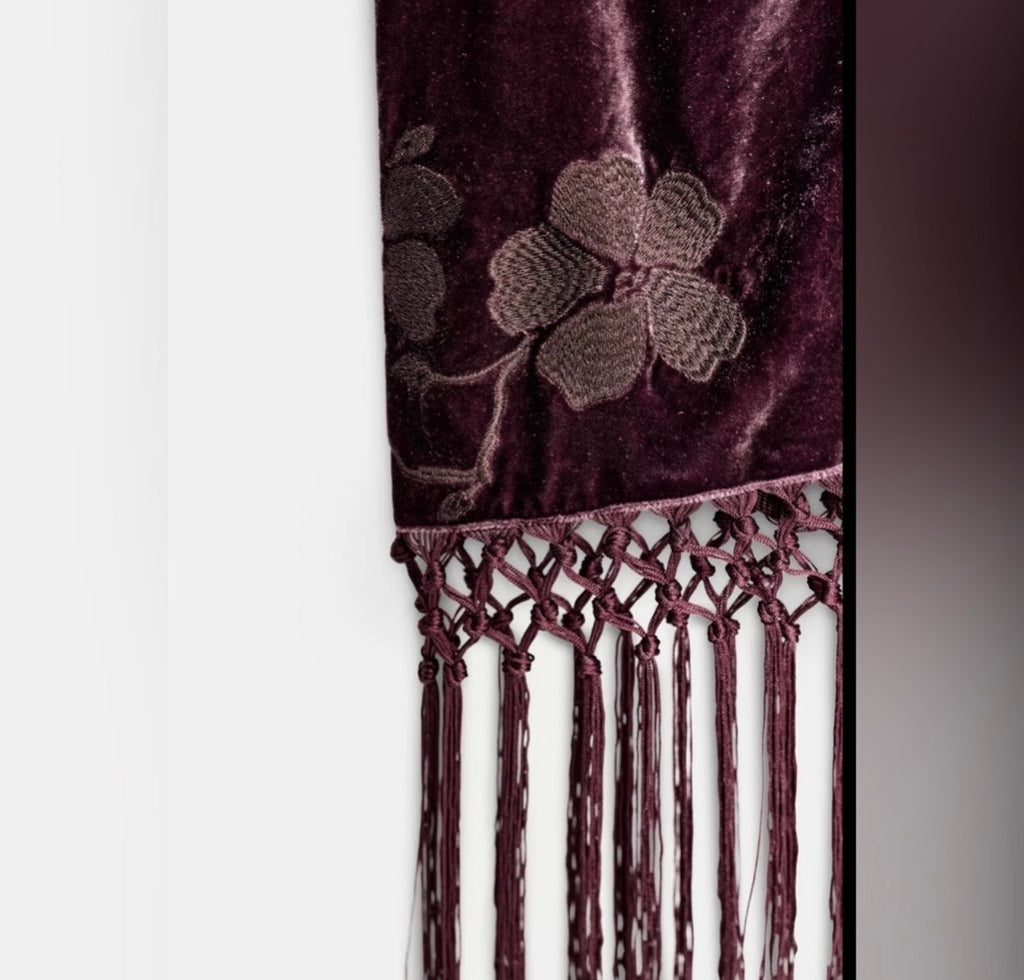 ZW Collection Velvet Floral wraped Skirt