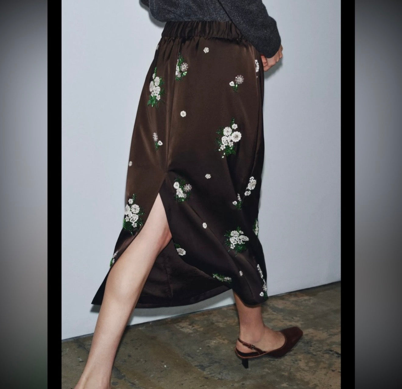 ZW Collection Embroidered Floral Skirt