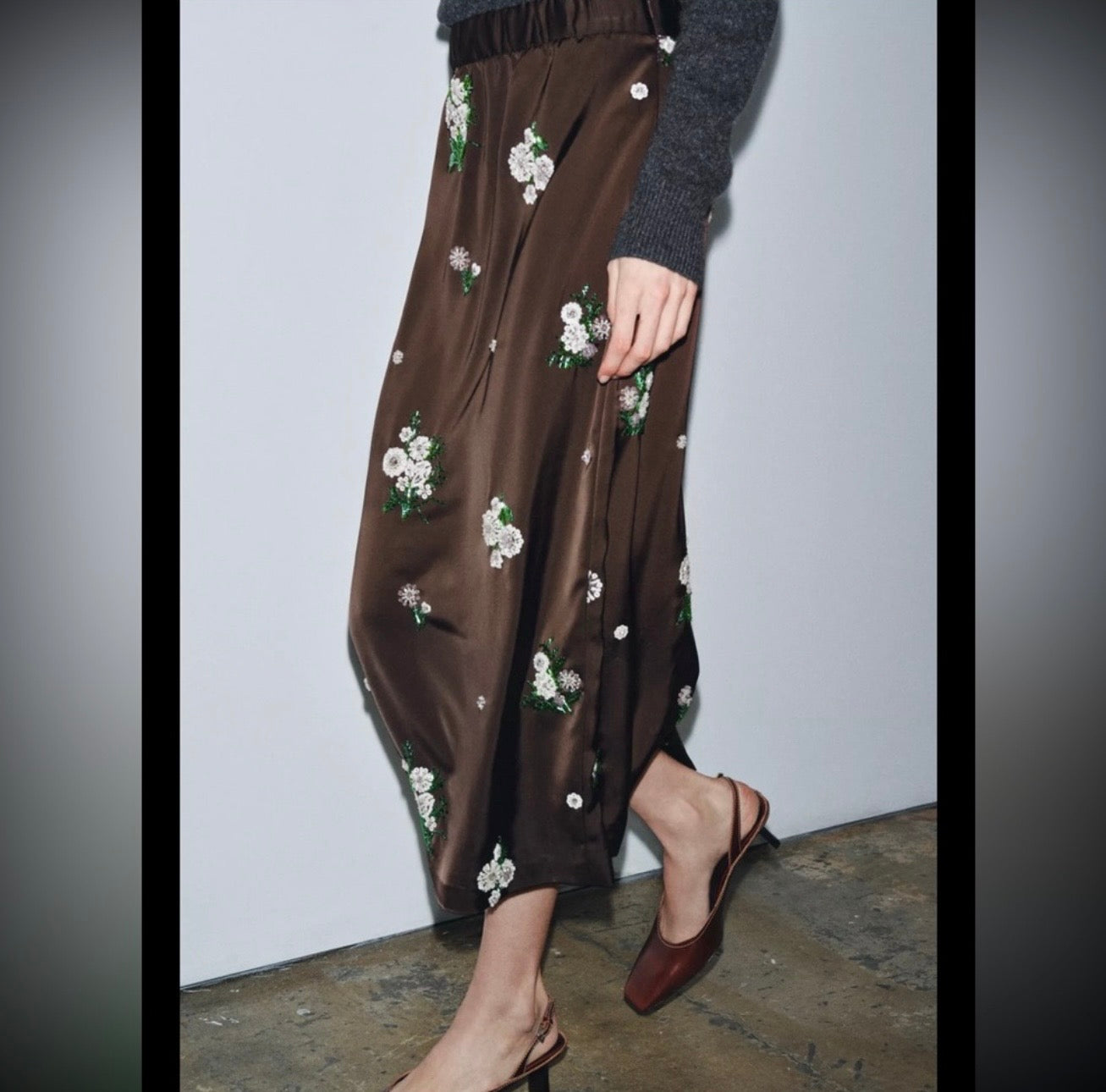 ZW Collection Embroidered Floral Skirt