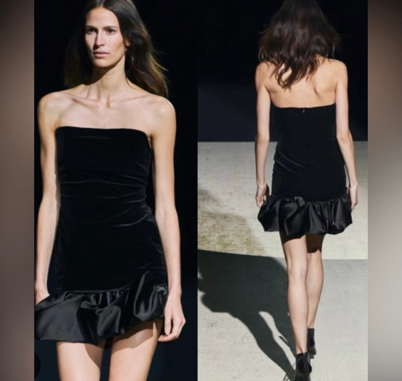 ZW Collection Velvet Bubble Hem Mini