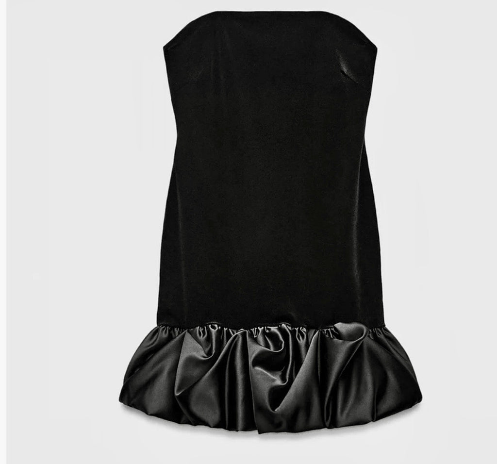 ZW Collection Velvet Bubble Hem Mini