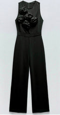 Zara Floral Appliquéd Jumpsuit