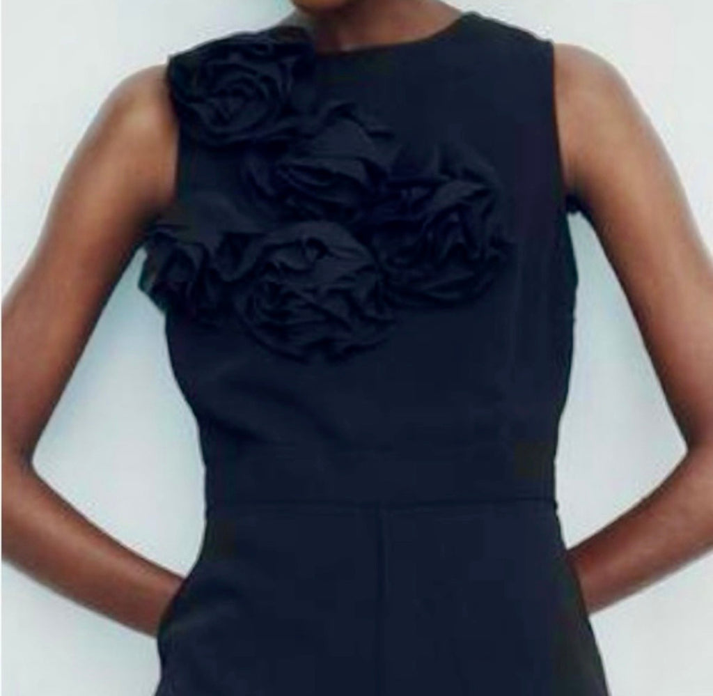 Zara Floral Appliquéd Jumpsuit