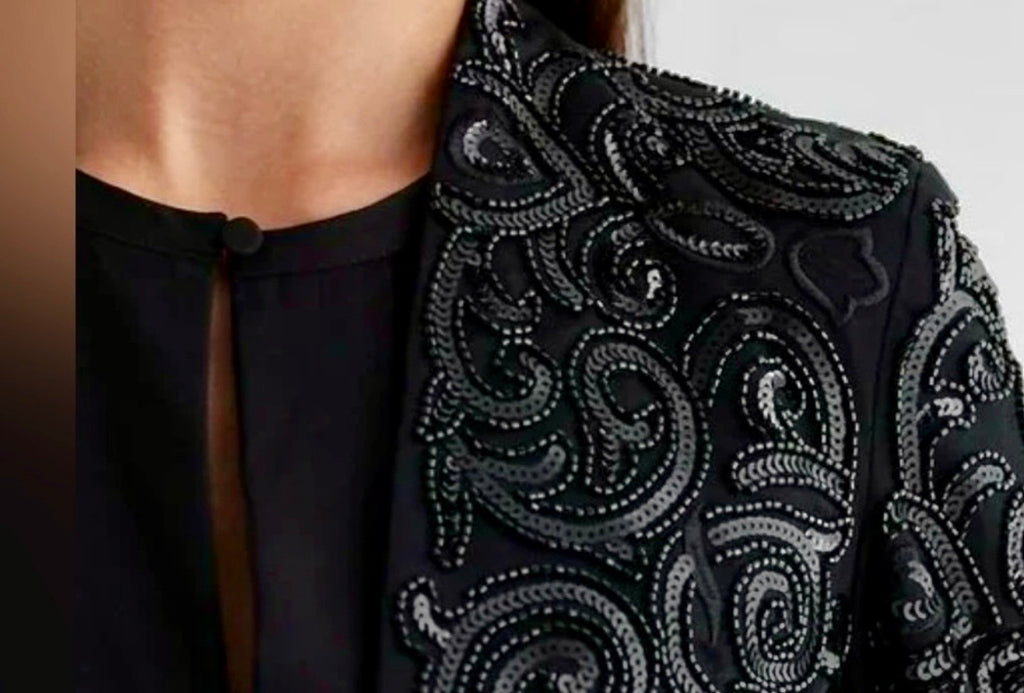 Sequin Cropped Ornate Beaded/Embroidered Jacket