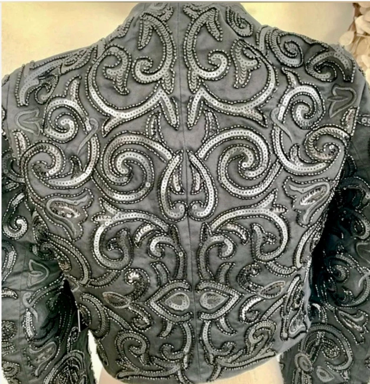 Sequin Cropped Ornate Beaded/Embroidered Jacket
