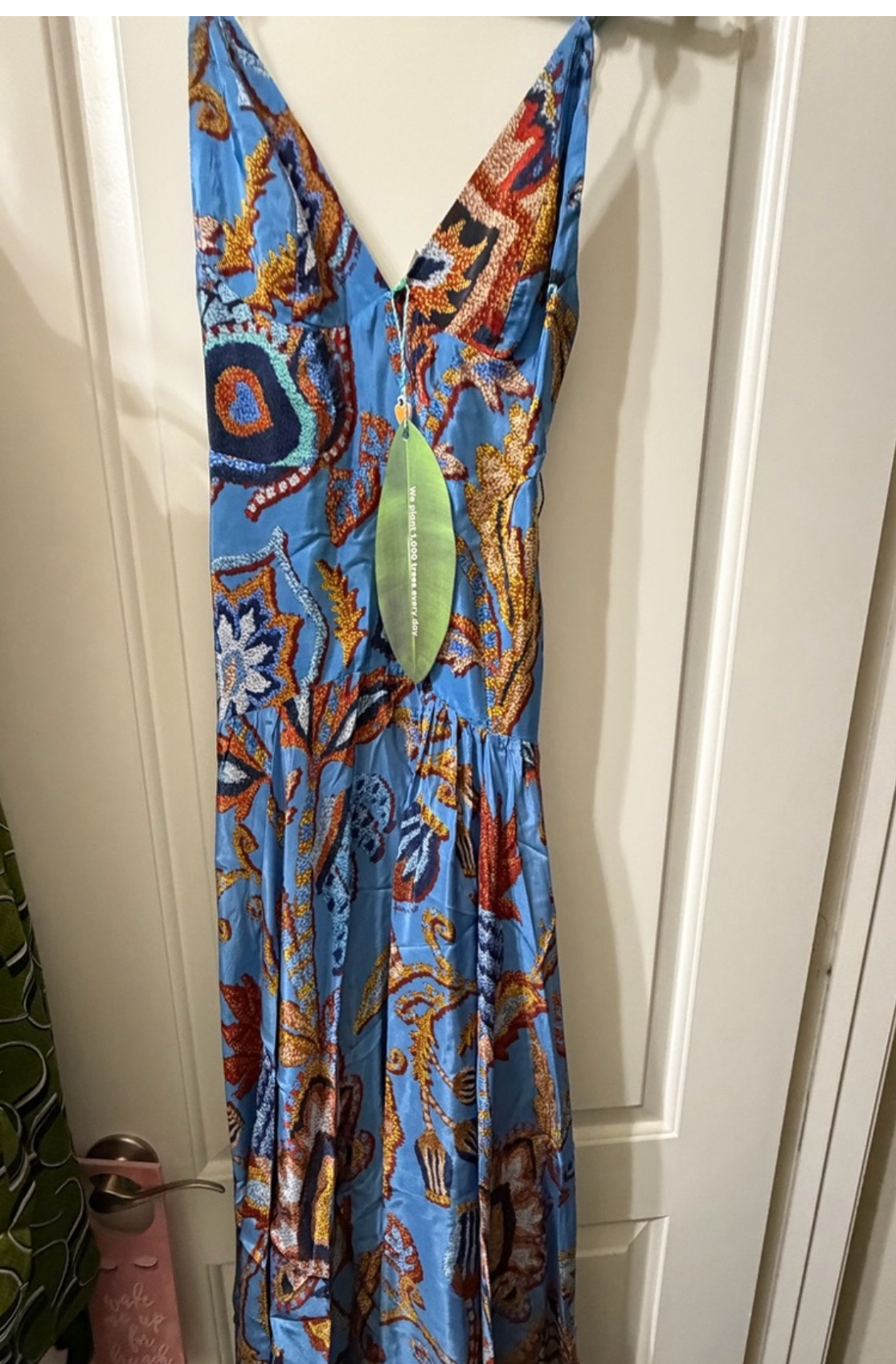 Farm Rio Sunset Tapestry sleeves Maxi