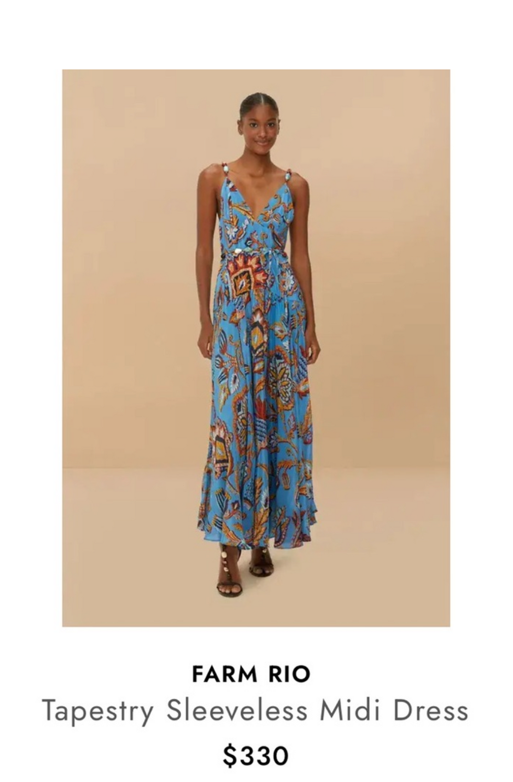 Farm Rio Sunset Tapestry sleeves Maxi