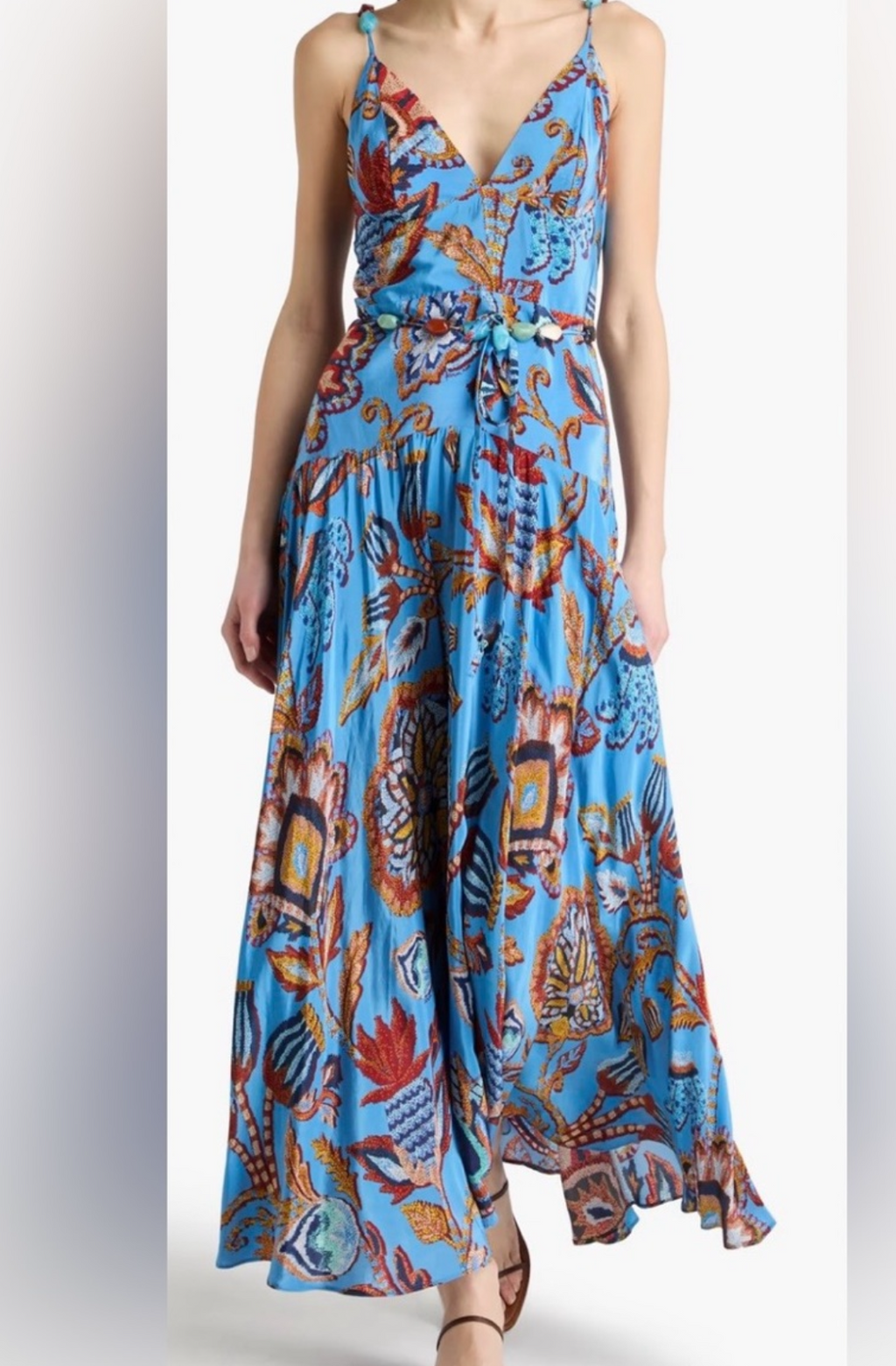 Farm Rio Sunset Tapestry sleeves Maxi